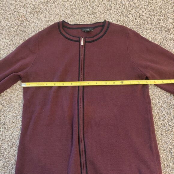 Ann Taylor Women's Cardigan Sweater Full Zip Size XS Black Trim Long Sleeve BP - Picture 5 of 6